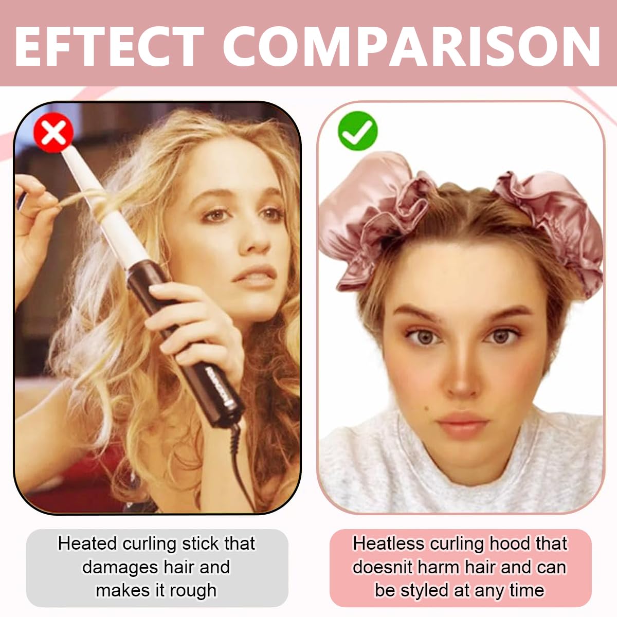 MAYCREATE 2Sets Satin Heatless Hair Curler, Hair Rollers for Heatless Curls with Hair Caps, Soft Curling Rod Headband for Long Hair Can Sleep in Overnight, DIY Hairstyling Tools