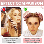 MAYCREATE 2Sets Satin Heatless Hair Curler, Hair Rollers for Heatless Curls with Hair Caps, Soft Curling Rod Headband for Long Hair Can Sleep in Overnight, DIY Hairstyling Tools