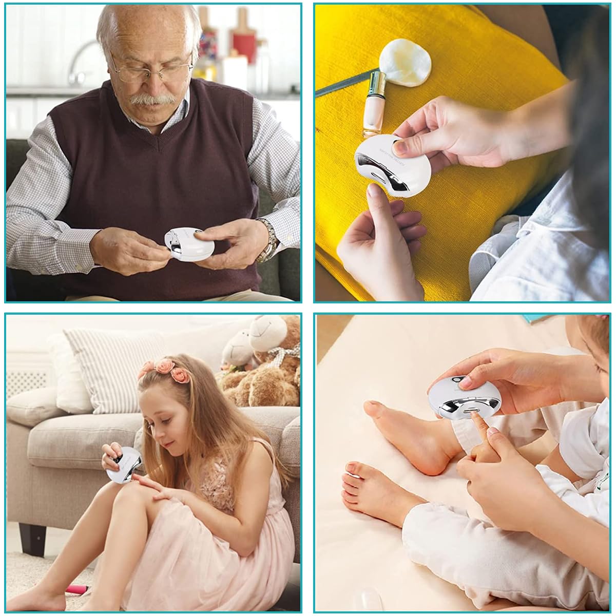 MAYCREATE Electric Nail Clipper with UV Light, USB Rechargeable Electric Nail Clipper with 3 Speeds Anti-splash Electric Nail Trimmer with Nail Dust Bin for Safe Electric Nail Clipper for Baby