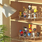 MAYCREATE Acrylic Display Stand for Collectible Figures featuring 3 Tier Semicircle Shelves | Clear Organizer for Desk and Makeup Storage