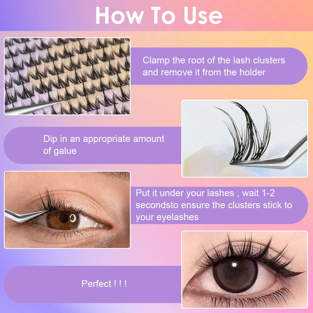 MAYCREATE Wispy Lash Clusters 100PCS for DIY Extensions with V Shaped Design | Soft Synthetic Fiber