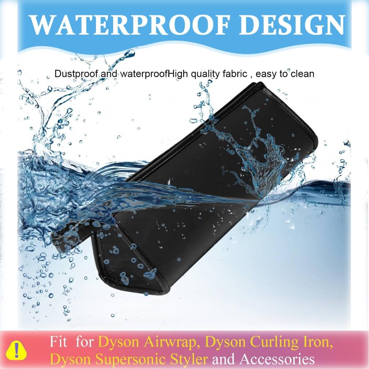 MAYCREATE PU Leather Travel Case for Airwrap Styler Supersonic Hair Dryer, Waterproof Anti-Scratch Dustproof Shockproof Protection Portable Storage Bag Travel Gift Case, Black