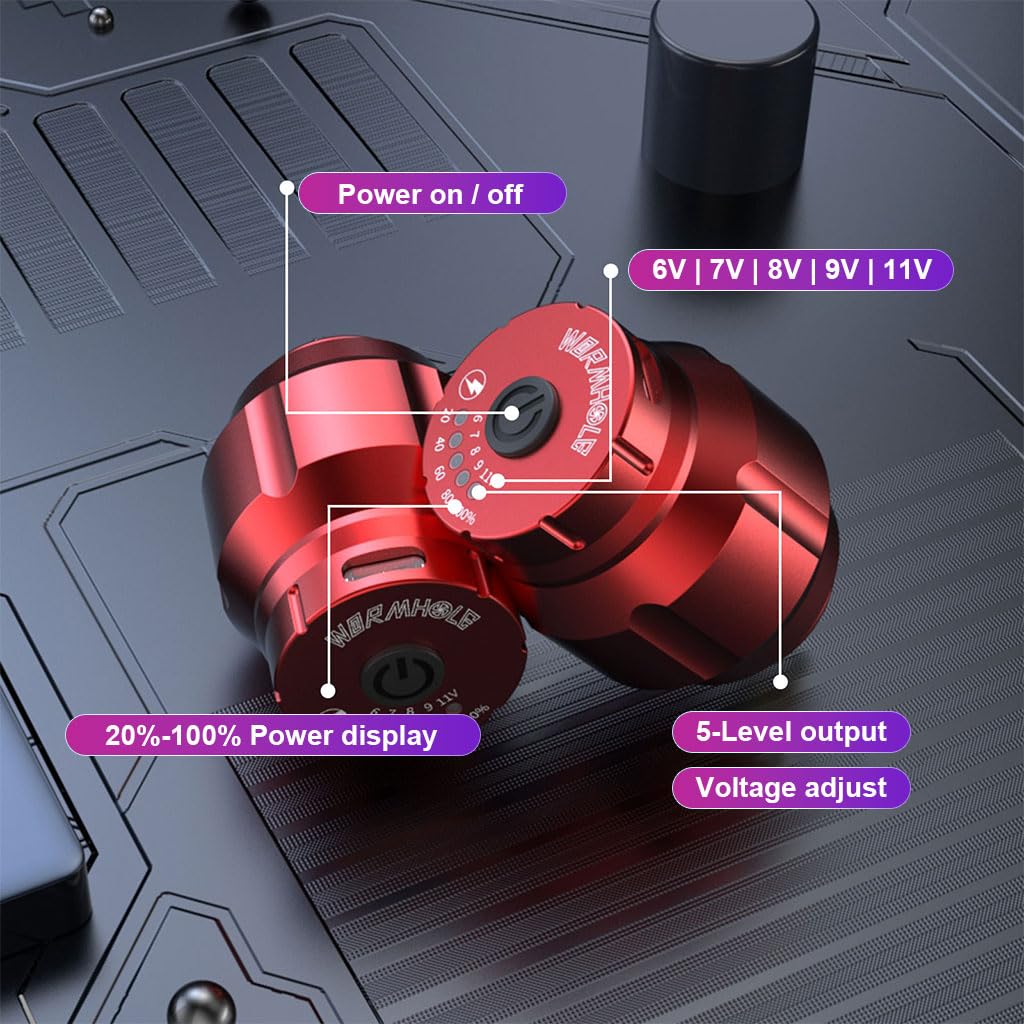 MAYCREATE Tattoo Machine Kit 6-11 V Wireless Tattoo Machine Full Kit Tattoo Pen Includes Rotary Tattoo Liner Pen, Cartridge Needle, Transfer Paper, Practice Skin, Tattoo Accessories