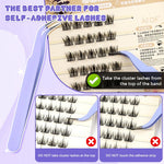 MAYCREATE Eyelash Clusters for Quick DIY Lash Extension featuring Pre-Glued Strips 30PCS
