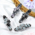 MAYCREATE Hair Clips for Women featuring Floral Rhinestone Design 3.1 in Set of 4 | Metal Barrettes