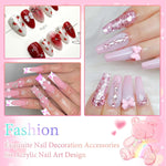 MAYCREATE 3D Nail Charms Set for Nail Art and DIY Crafts featuring 600 pcs Pearls & Shapes