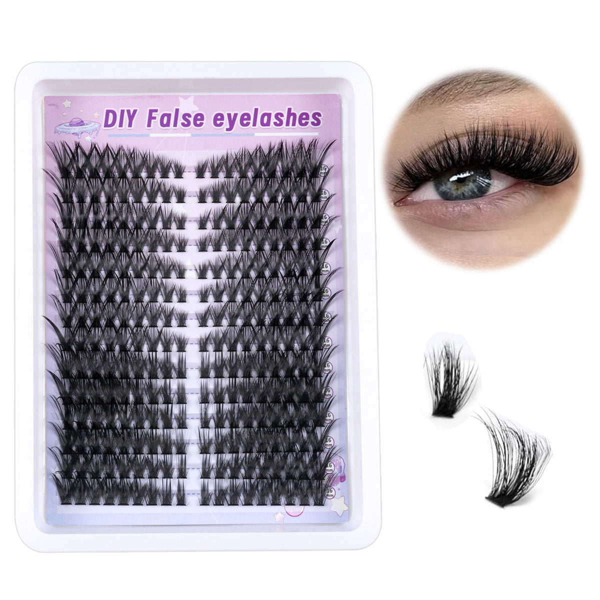 MAYCREATE 252PCS Wispy Lash Clusters Natural Eyelash Clusters 60D Cluster Eyelash Extensions 8-16mm Mix Thin & Invisible Lashes Clusters Individual Lashes DIY Lash Extension at Home