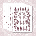 MAYCREATE 6 Sheet Henna Tattoo Stickers Assorted Floral Henna Patterns Tattoo Stickers Waterproof Henna Tattoo Stickers for Arm, Hands, Feet Temporary Henna Tattoos Stickers