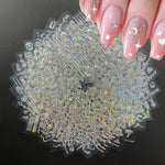 MAYCREATE Nail Art Stickers featuring 30 Sheets Self-Adhesive Holographic Designs for DIY Nails | Aurora Moon and Star Decals for Women and Girls