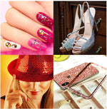 MAYCREATE 6 Boxes Mixed Nail Art Rhinestones Diamonds Crystals Beads Gems with Tweezer for 3D Nails Art Decoration Nail Art Supplies