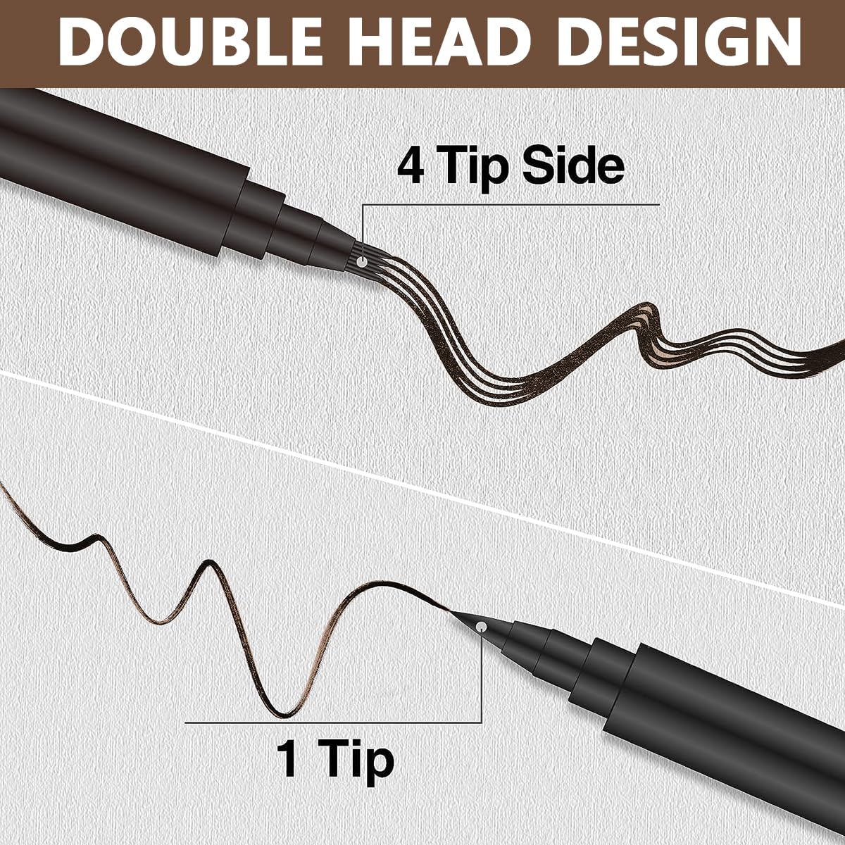 MAYCREATE Beard Pencil Filler for Men with Dual Tip Brush & Comb | Dark Brown Waterproof Styling