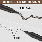 MAYCREATE Barber Beard Pencil Filler for Men Dual Tip 2 in 1 Beard Pencil with Comb & Brush for Beard Styling, Sweat Proof Beard Pencil Filler Mustache Kit for Beard, Mustache, Eyebrows (dark brown)