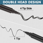 MAYCREATE Barber Beard Pencil Filler for Men Dual Tip 2 in 1 Beard Pencil with Comb & Brush for Beard Styling, Sweat Proof Beard Pencil Filler Mustache Kit for Men Beard, Mustache, Eyebrows (dark)