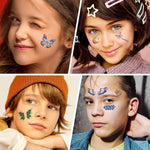 MAYCREATE Temporary Tattoo Stickers for Face Arm and Body with 8 Cartoon Animal Sheets | Waterproof Kids and Adult Party Art