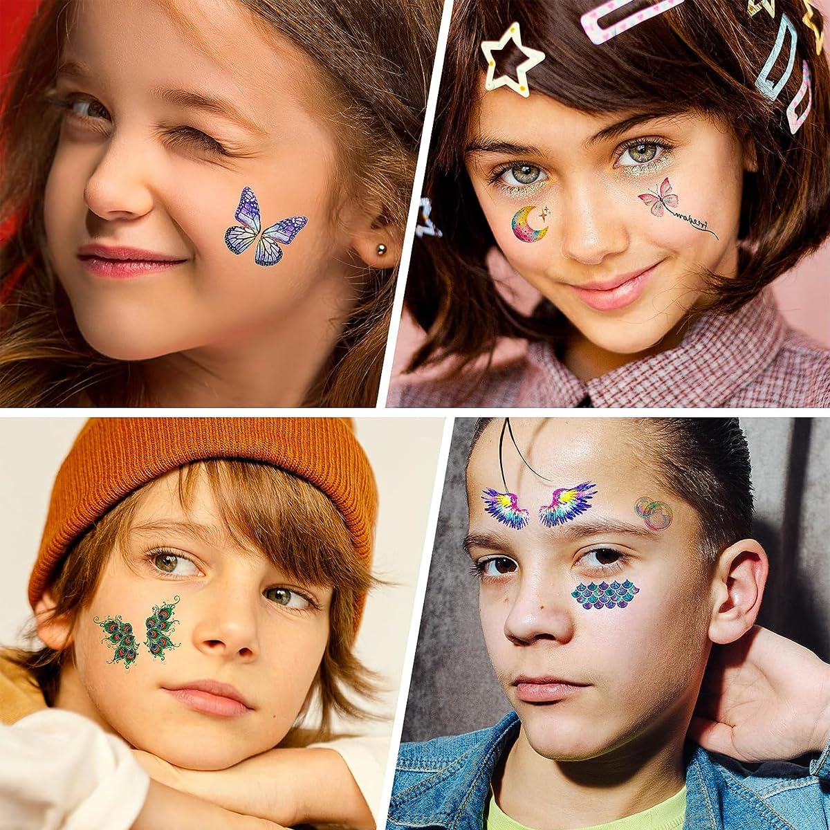 MAYCREATE Glitter Face Temporary Tattoo for Party Makeup with 12 Sheets Waterproof Stickers