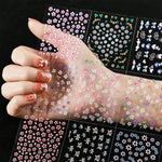 MAYCREATE Nail Art Stickers for DIY Manicures featuring 60 Sheets Mini Colorful Daisies | Easy Self-Adhesive Embossing Design
