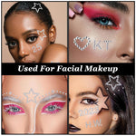MAYCREATE Rhinestones Face Gems for Makeup and DIY Crafts featuring 5 Sheets Stickers | Self-Adhesive Festival and Body Decor