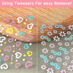 MAYCREATE Nail Art Stickers for DIY Manicures featuring 60 Sheets Mini Colorful Daisies | Easy Self-Adhesive Embossing Design