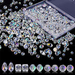 MAYCREATE 600PCS Glass Beads, Crystal Beads for Jewelry Making Crystal Glass Crystal Beads Rainbow for Jewelry Making Crafts DIY Necklace Bracelet Making Kit Crystal Beads