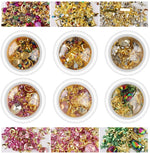 MAYCREATE 6 Boxes Mixed Nail Art Rhinestones Diamonds Crystals Beads Gems with Tweezer for 3D Nails Art Decoration Nail Art Supplies