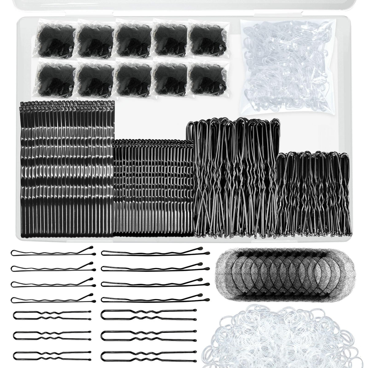 MAYCREATE® 510PCS Black Bobby Pins Hair Pins Kit
