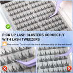 MAYCREATE Lashes Cluster for DIY Lash Extension with 100 pcs 3D C Curl Fibers | Wispy False Eyelashes