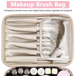 MAYCREATE Cosmetic Travel Bag for Women with Double Layer Wet Dry Separation | Pink PU 22.5×13×16cm Makeup Organizer