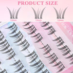 MAYCREATE False Eyelashes for DIY Lash Extension featuring Pre Glued 3D Clusters | Natural Fiber for Sensitive Eyes