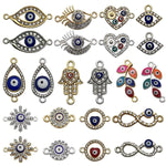 MAYCREATE Evil Eye Charms for DIY Jewelry Making with Dual Hole Design | 22pcs Zinc Alloy Pendants
