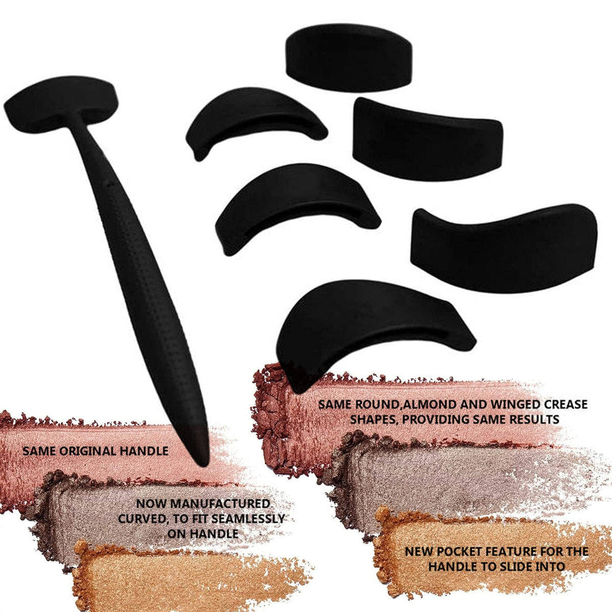 MAYCREATE Eyeshadow Crease Line Kit for Beginners with 6 in 1 Silicone Shapes | Reusable Eye Makeup Tool