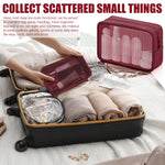 MAYCREATE Zipper Pouches Combo for Travel and Work featuring 8PCS in 4 Sizes Mesh Bags | Burgundy Red Nylon Cosmetic Organizer