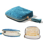 MAYCREATE® Small Travel Jewelry Case for Women, Soft Velvet Organizer Pouch for Necklaces, Bracelets & Earrings, Anti-Scratch & Portable Jewelry Holder, Travel & Everyday Use-Peacock Blue