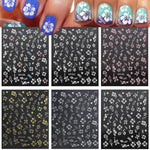 MAYCREATE 6Pcs Hibiscus Flower Nail Stickers, Nail Decals 3D Self-Adhesive Flower Pattern Summer Hibiscus Nail Design French Tip Nail Stickers Summer DIY Nail Decoration for Women