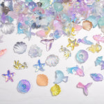 MAYCREATE® 50pcs Ocean Series Nails Charms 3D Resin Nail Art Supplies