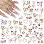 MAYCREATE® 24PCS Nail Charms Y2k Alloy Nail Art Rhinestone Charms