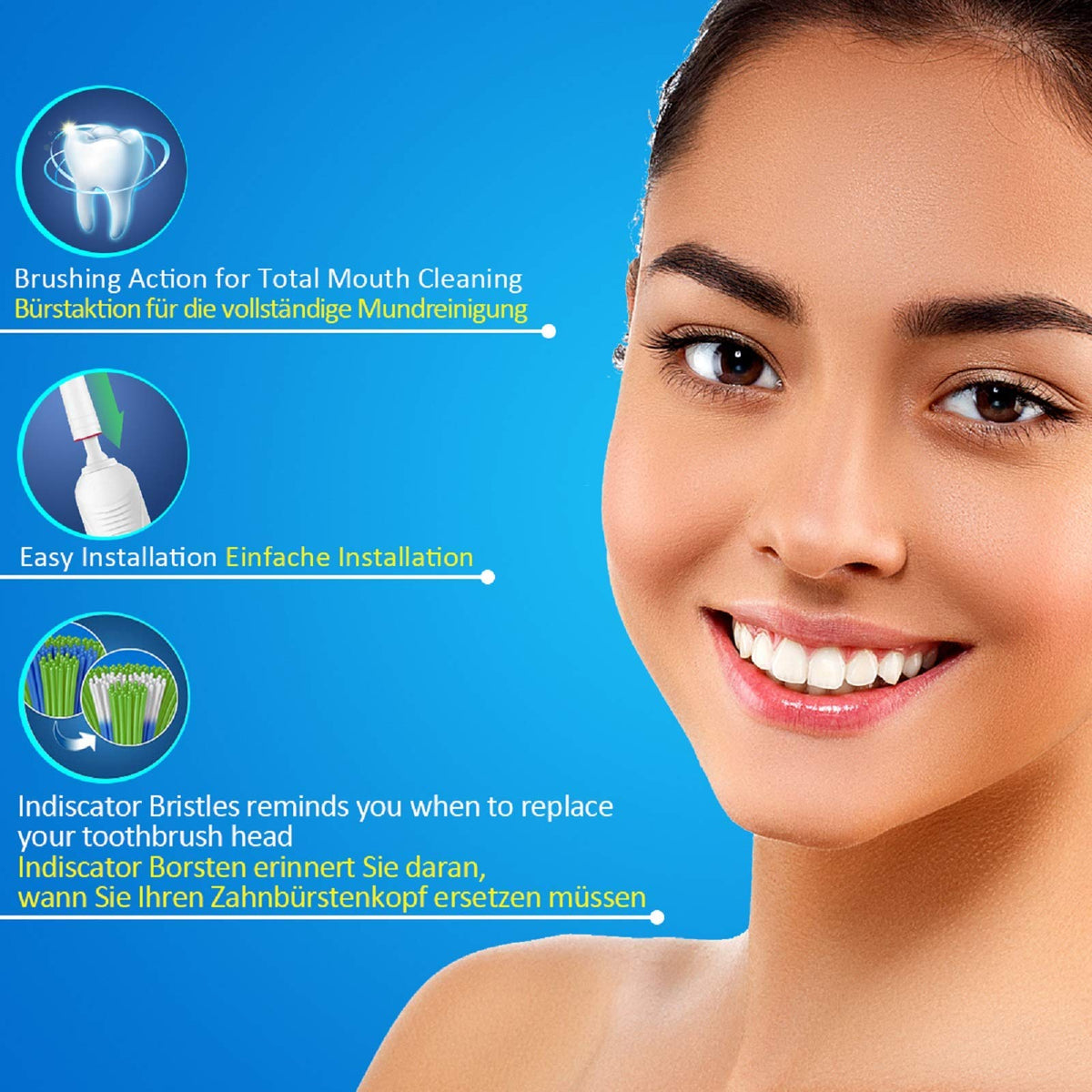 MAYCREATE Oral B Electric Toothbrush Heads for Sensitive Cleaning with DuPont Bristles 4pcs | Fits Pro Genius Vitality and Smart Series