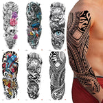 MAYCREATE Temporary Tattoo Stickers for Men and Women with 6 Sheets 48×17 cm Waterproof Designs | Ideal for Party and Club