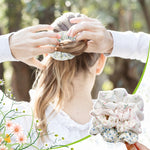MAYCREATE 5Pcs Floral Scrunchies for Girls Women Elastic Hair Scrunchies Hair Ties Fabric No Tangle Hair Ties Fashion Hair Accessories Gift for Girls