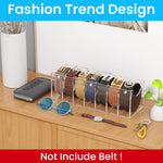 MAYCREATE Belt Organizer, Acrylic 7-Compartments Belt Container Storage Holder, Clear Belt Container Display Holder for Closet Tie and Bow Watch Jewelry Bracelets Ring Cosmetic