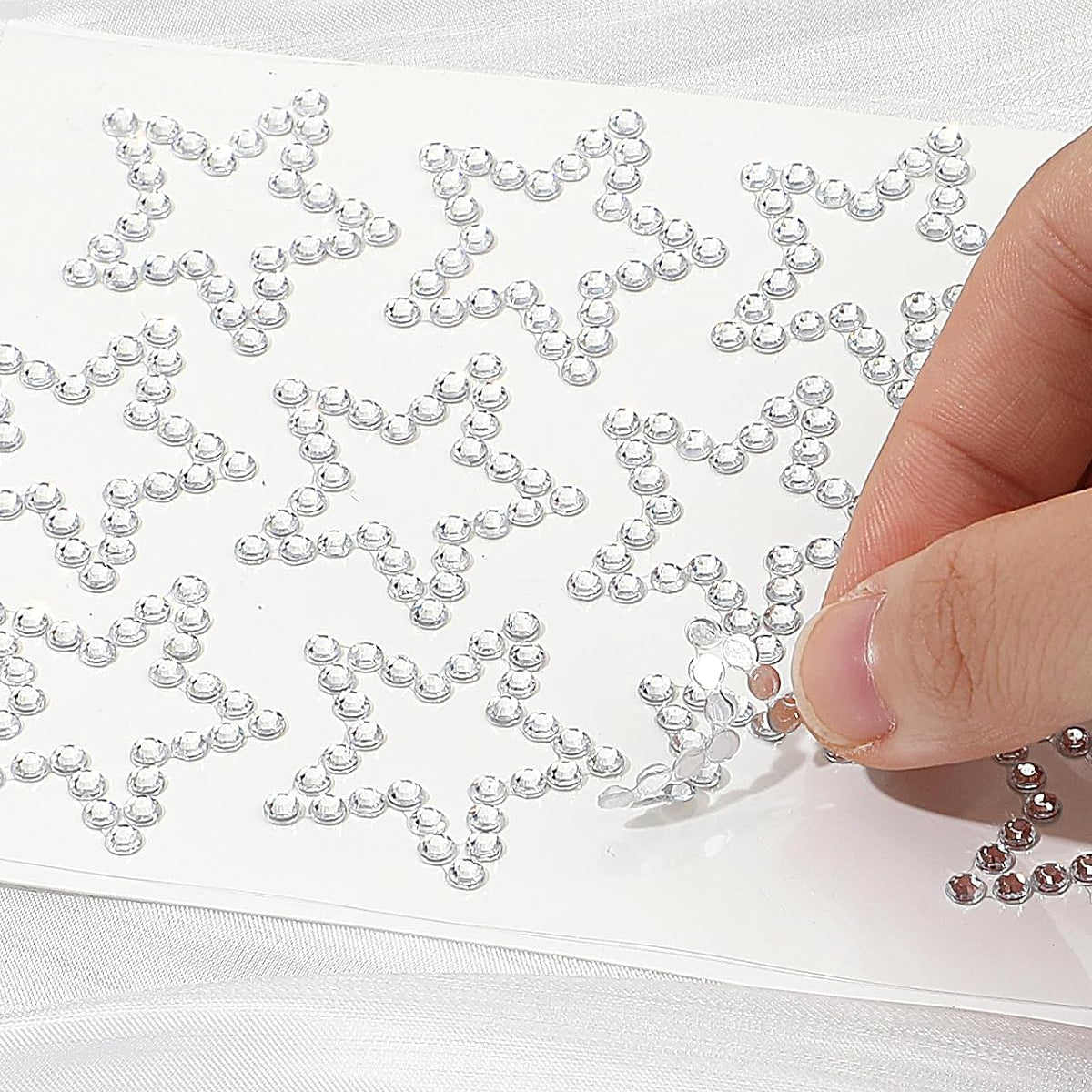 MAYCREATE Rhinestones Face Gems, Letter Rhinestones Sticker, Self-Adhesive Face Stickers, Shimmering Heart Numbers Stickers for Face, Hair, Makeup, Body, DIY Crafts, Festival Decal Decor