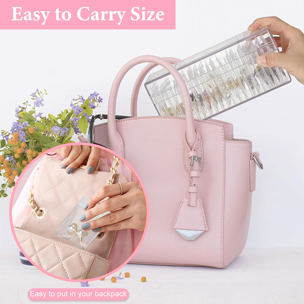 MAYCREATE 20Pcs Jewellery Organisers Pouch with Acrylic Jewellery Organisers Box Small Jewellery Pouches for Storage Travel Jewelry Case for Necklaces Bracelets Rings Earrings Gift for Women Girls