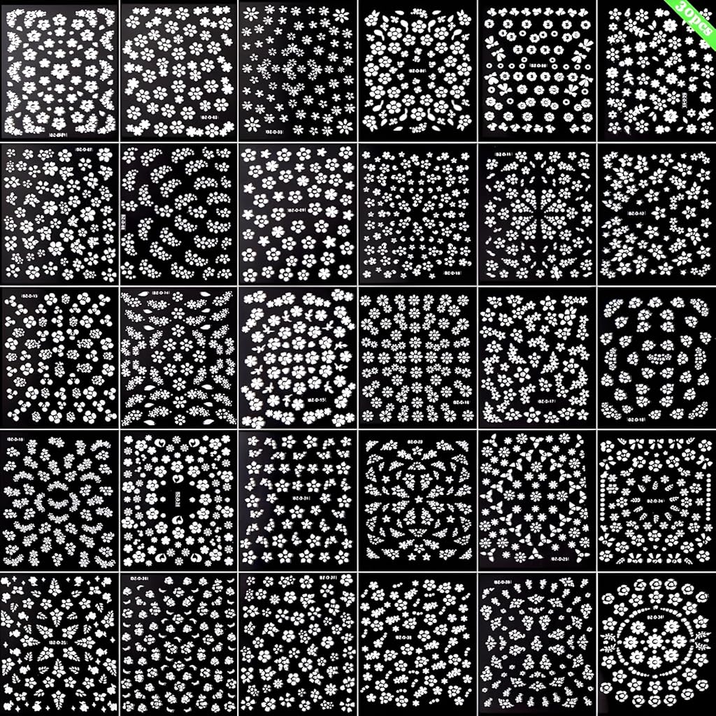 MAYCREATE® 30 Sheet Mini Flower Nail Decal Stickers Self-Adhesive Nail Art Decal Stickers Decorative Nail Decals Little White Flower French Nail Decals Craft Charm Stickers