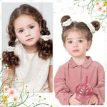 MAYCREATE 5Pcs Floral Scrunchies for Girls Women Elastic Hair Scrunchies Hair Ties Fabric No Tangle Hair Ties Fashion Hair Accessories Gift for Girls