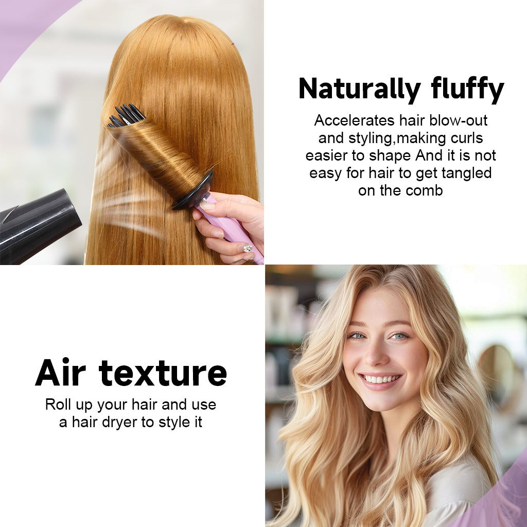 MAYCREATE Hair Roller Comb for Women, Hair Styling Tools for Curly Hair, Heatless Curler Hair Curling Tools for Hair Dryer, Easy Hair Styler Hair Curling Wand, Wavy Hair Curling Roll Comb