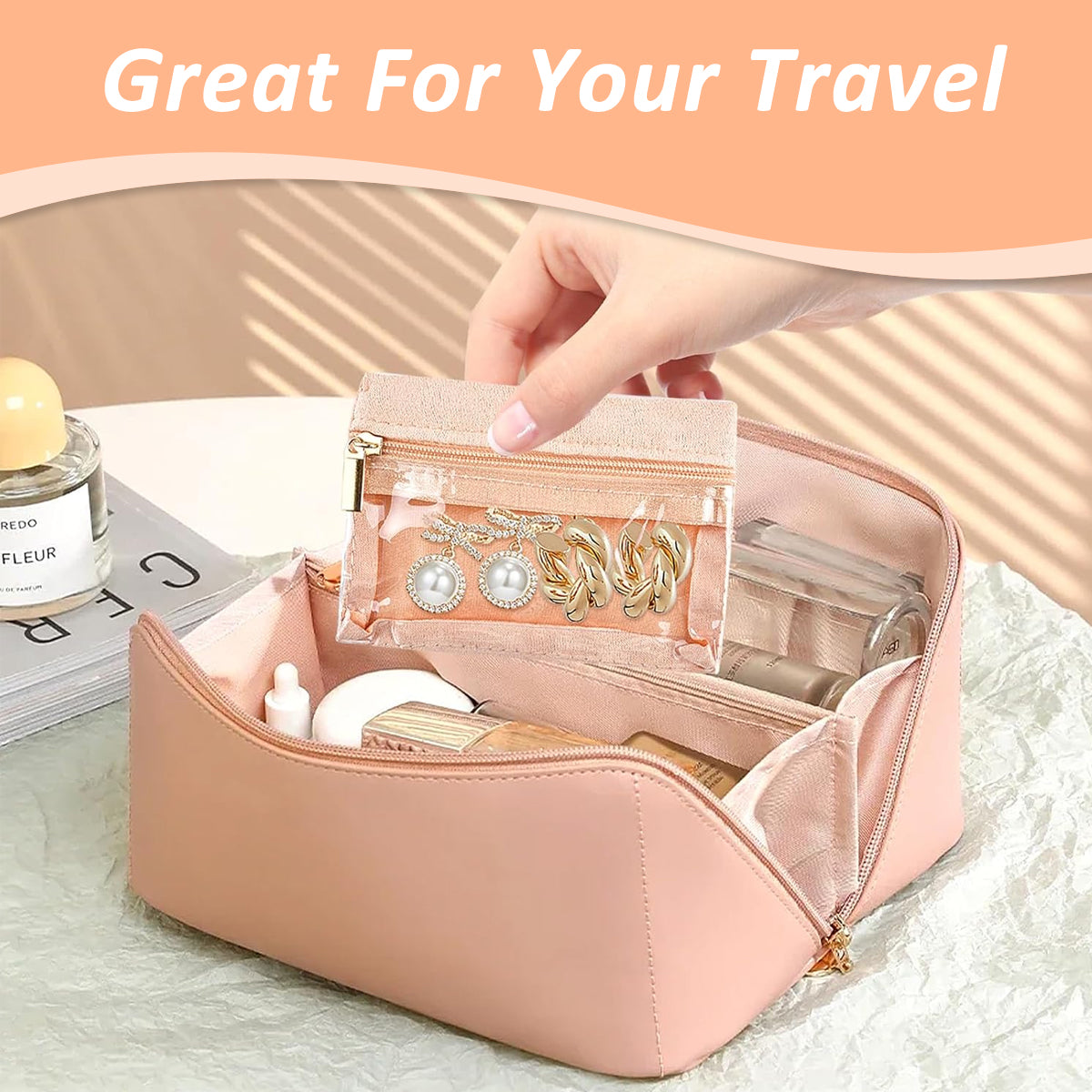 MAYCREATE 6Pcs Jewellery Organisers Pouch Travel Ziplock Jewellery Organisers Small Velvet Jewellery Pouches for Storage Jewellery Pouch for Necklaces Bracelets Rings Earrings Brooches - Pink