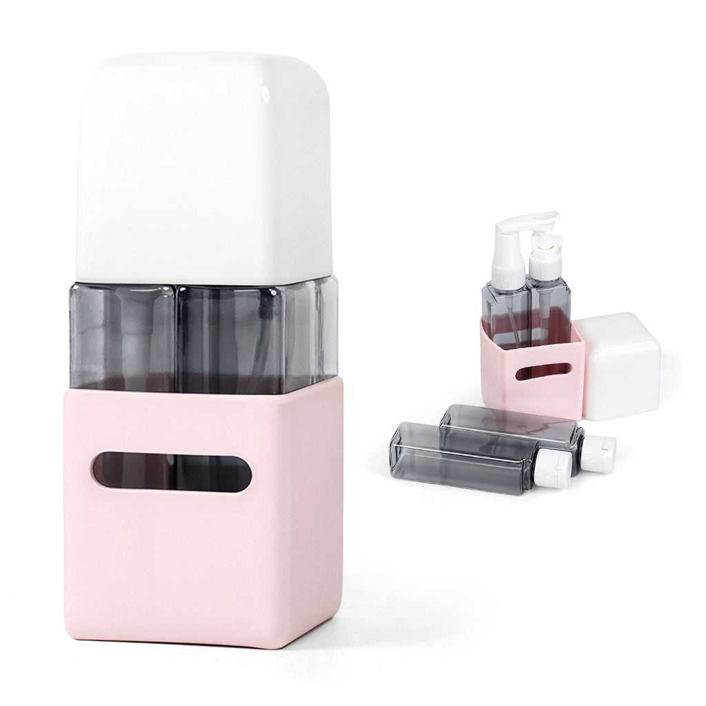 MAYCREATE Travel Bottle Kit for Toiletries 4Pcs Set, MAYCREATE 60ml Travel Bottles Travel Toiletry Bottles Kit, Small Bottles for Travel, Portable Leak Proof Spray Bottles Pump Dispenser for Lotion, Shower Gel