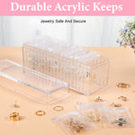 MAYCREATE 20Pcs Jewellery Organisers Pouch with Acrylic Jewellery Organisers Box Small Jewellery Pouches for Storage Travel Jewelry Case for Necklaces Bracelets Rings Earrings Gift for Women Girls