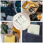 MAYCREATE Travel Grooming Tool Kit with Case Set of 6Pcs Stainless Steel Grooming Tools Includes Nail Clippers Angled Toe Nail Clipper Ear Wax Removal Tools Nose Hair Trimmer, Travel Grooming Set