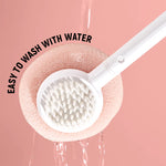 MAYCREATE Retractable Bathing Brush 14.8 inches Long Handle Sponge Brush Double Side Floral Bathing Loofah Brush Body Massager Back Scrubber Exfoliator Brush