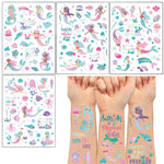 MAYCREATE 4 Sheet Glittering Mermaid Tattoo Stickers for Girls Temporary Waterproof Tattoo Sticker Arm Stickers Makeup Stickers Party Stickers